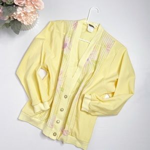 Vintage Summer Yellow Flower Cardigan